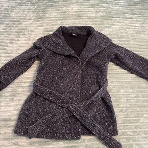 Ike Behar Dark Gray Tweed Trench Coat